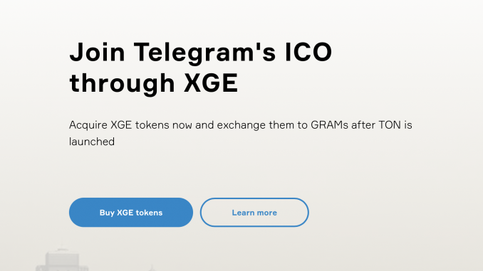 XGE Telegram ICO