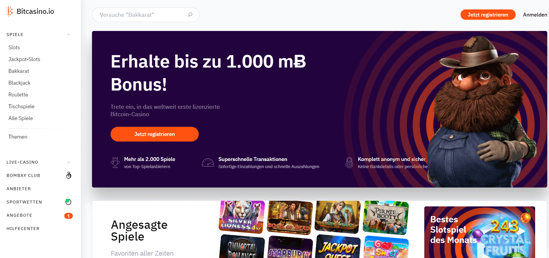 Bitcasino - Startseite