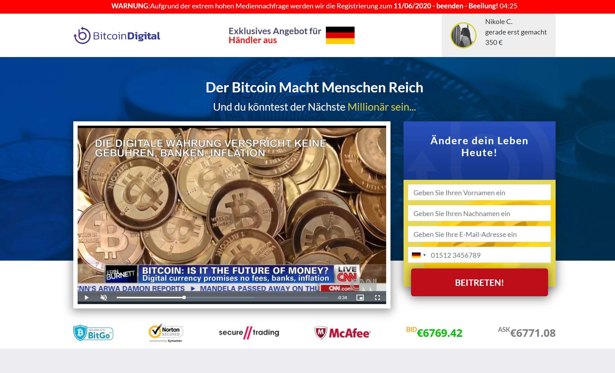 Bitcoin Digital Startseite