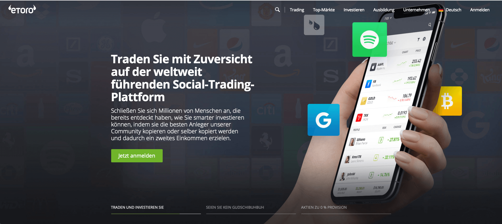 eToro Header - Werbung - Aktien