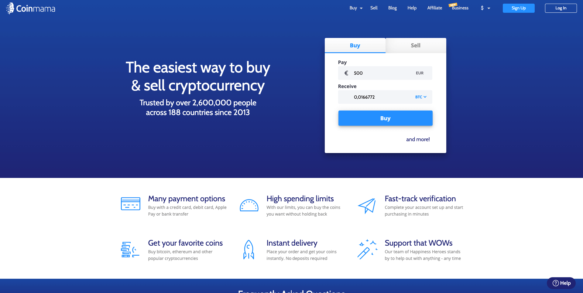 Coinmama Registrierung