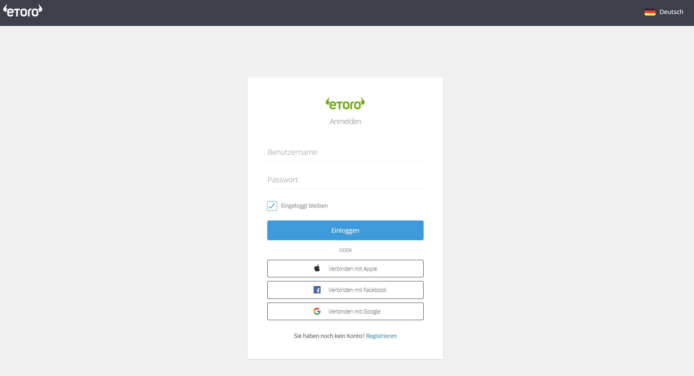 eToro Anmeldung Web