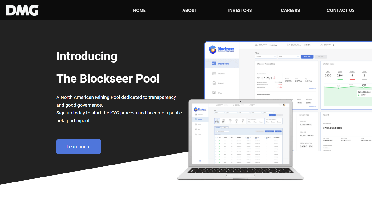 DMG Blockchain Webseite