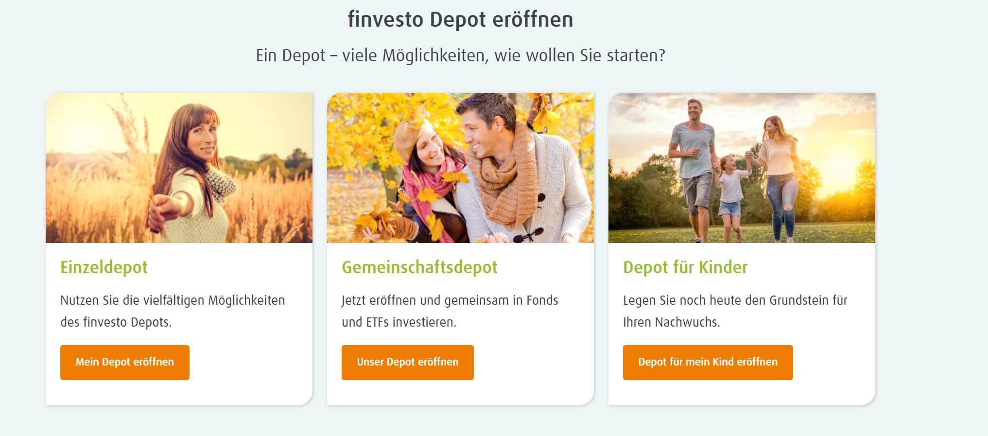 Finvesto Depot wählen