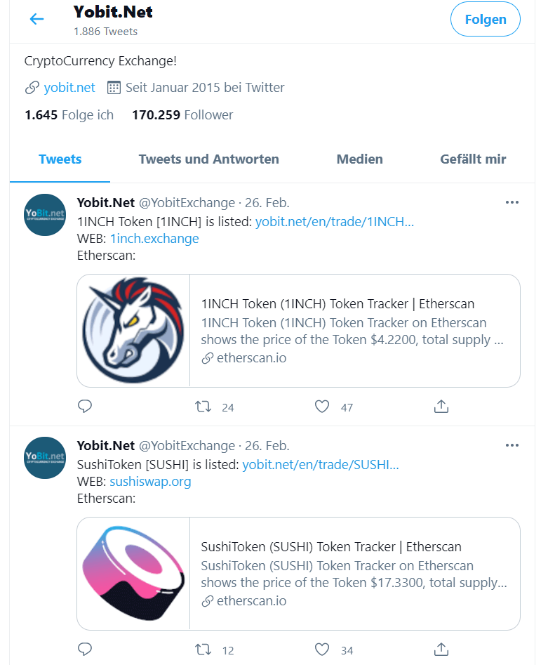 YoBit Twitter