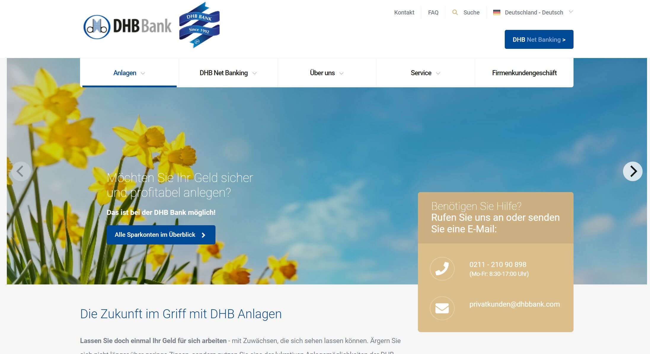 DHB Bank Startseite