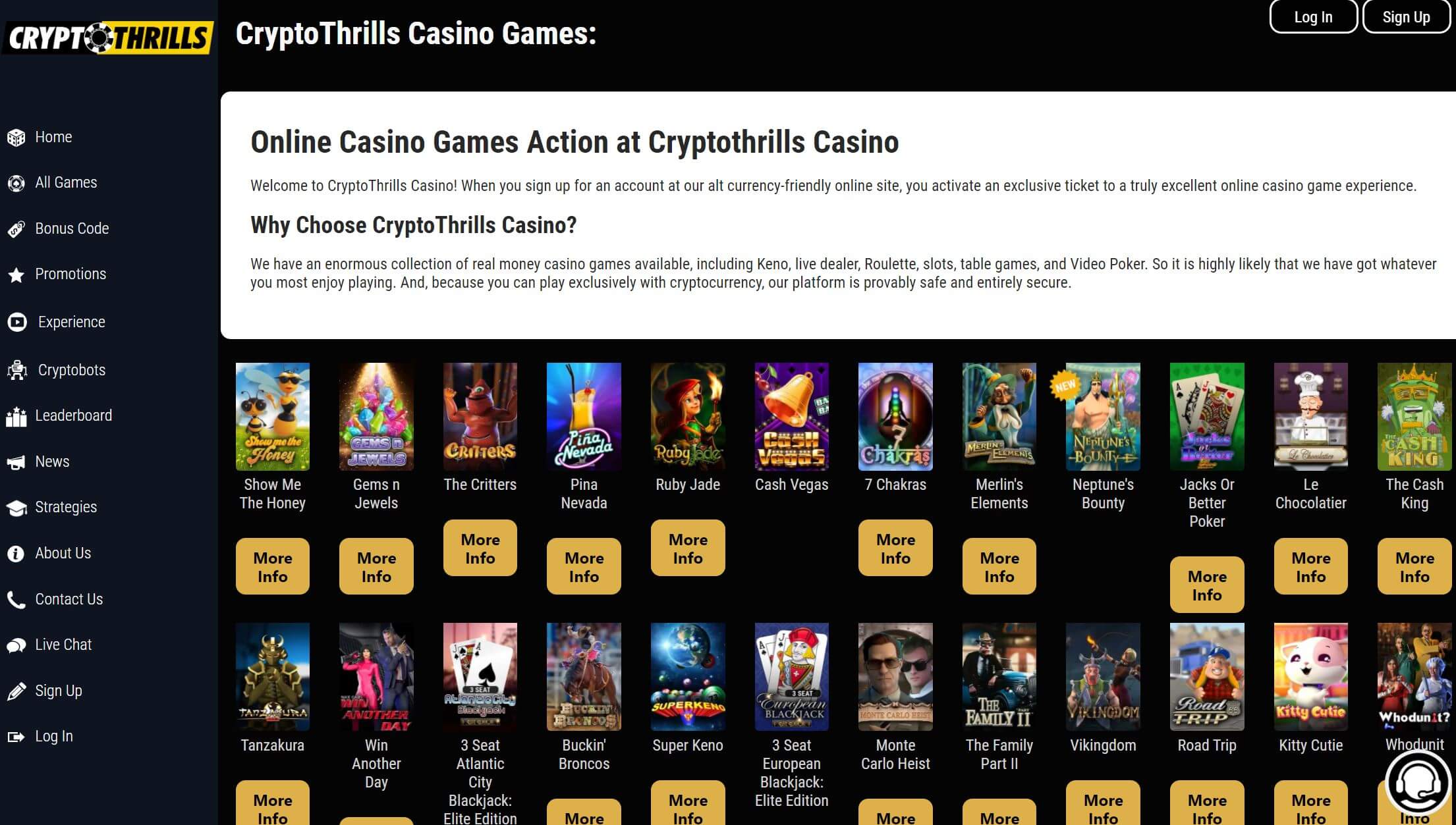 Crypto Thrills Casino Spiele