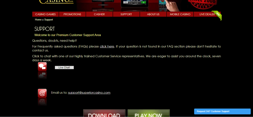 Superior Casino Support