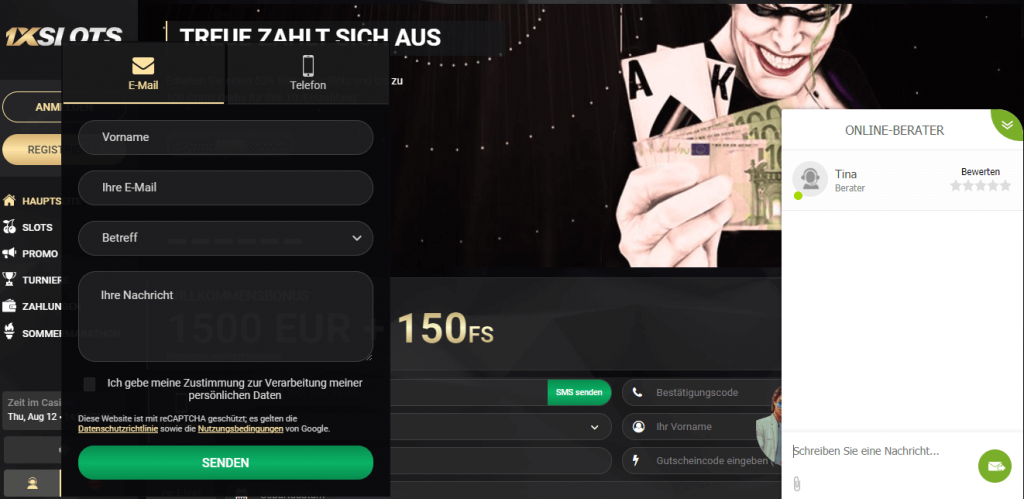 1xSlots Casino Kundendienst