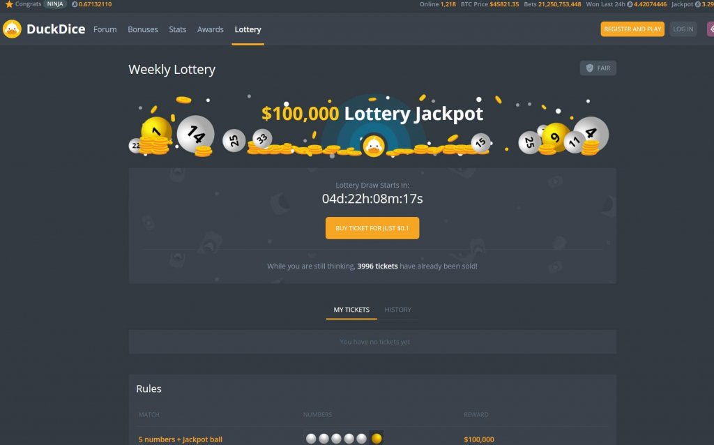 Duckdice Lotterie