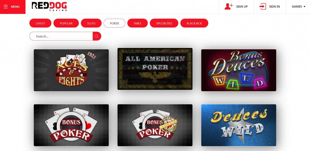 Red Dog Casino Games