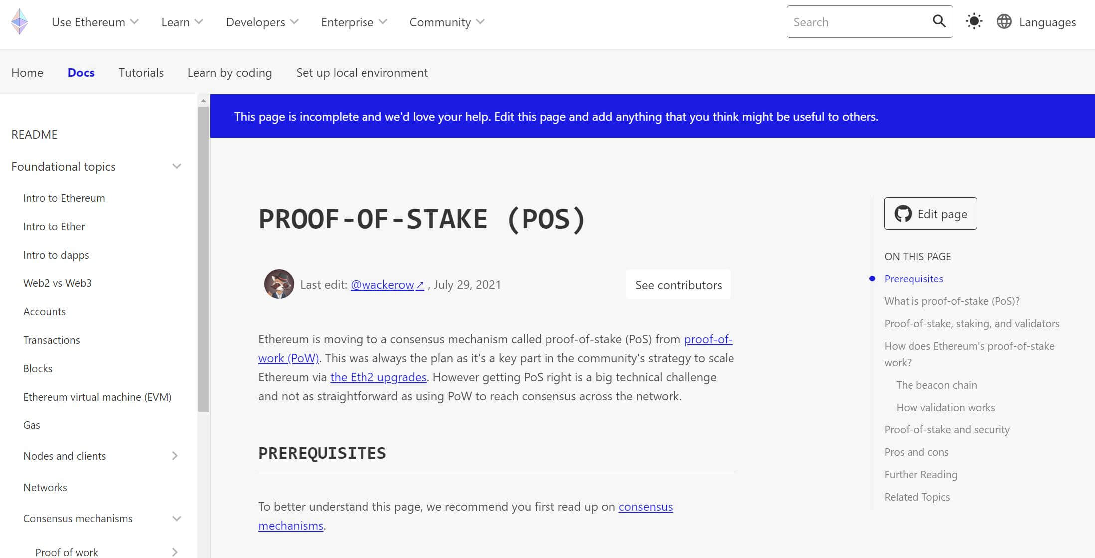 Proof of Stake ETH