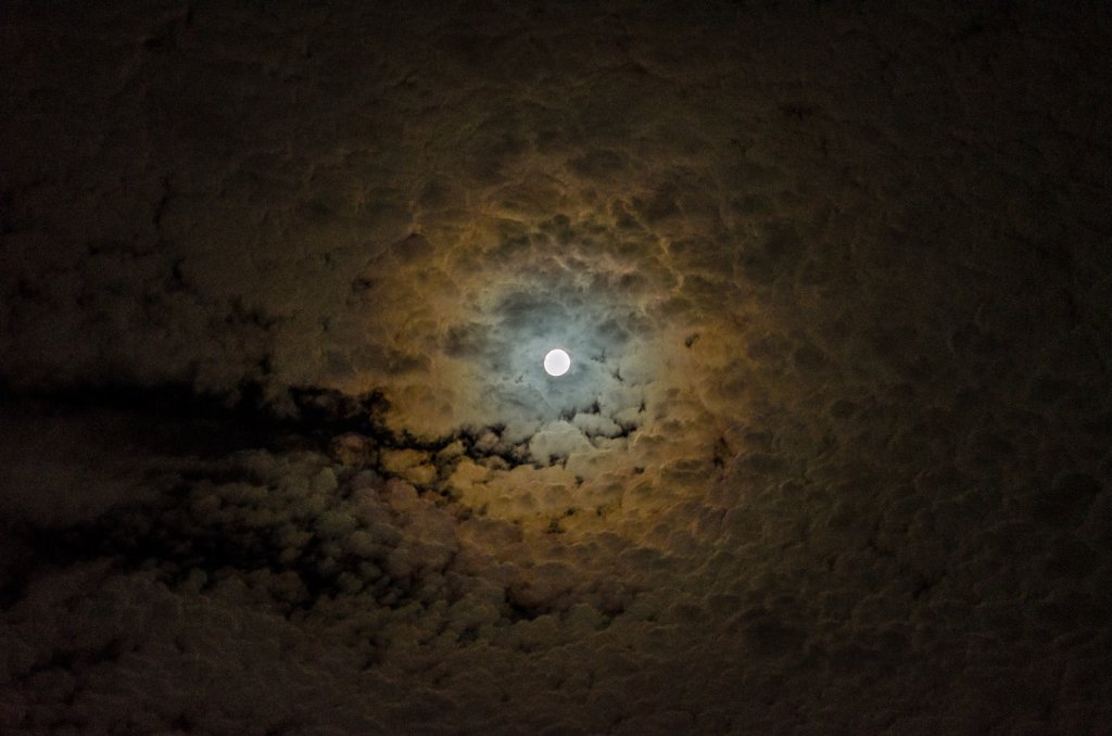 moon covered with clouds