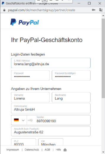paypal konto erstellen