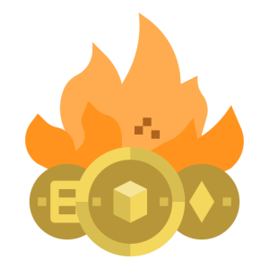 Coin burning icon
