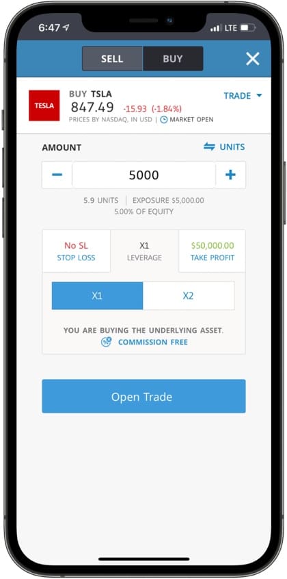 eToro Trading App und Handel