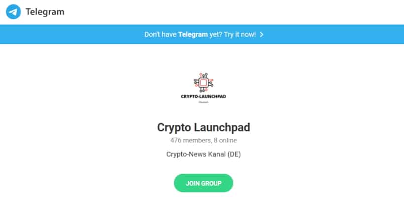 Crypto Launchpad Telegram Gruppe beitreten