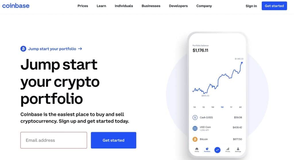 Coinbase Startseite