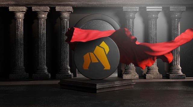 Gold Logo Mockup Unveil Red Cloth Cover From Round Black Stone Classic Colums Pillars