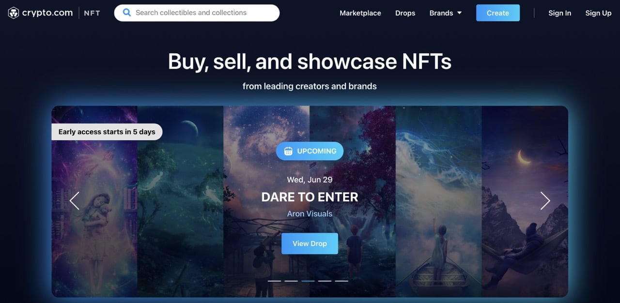Crypto.com NFT Startseite