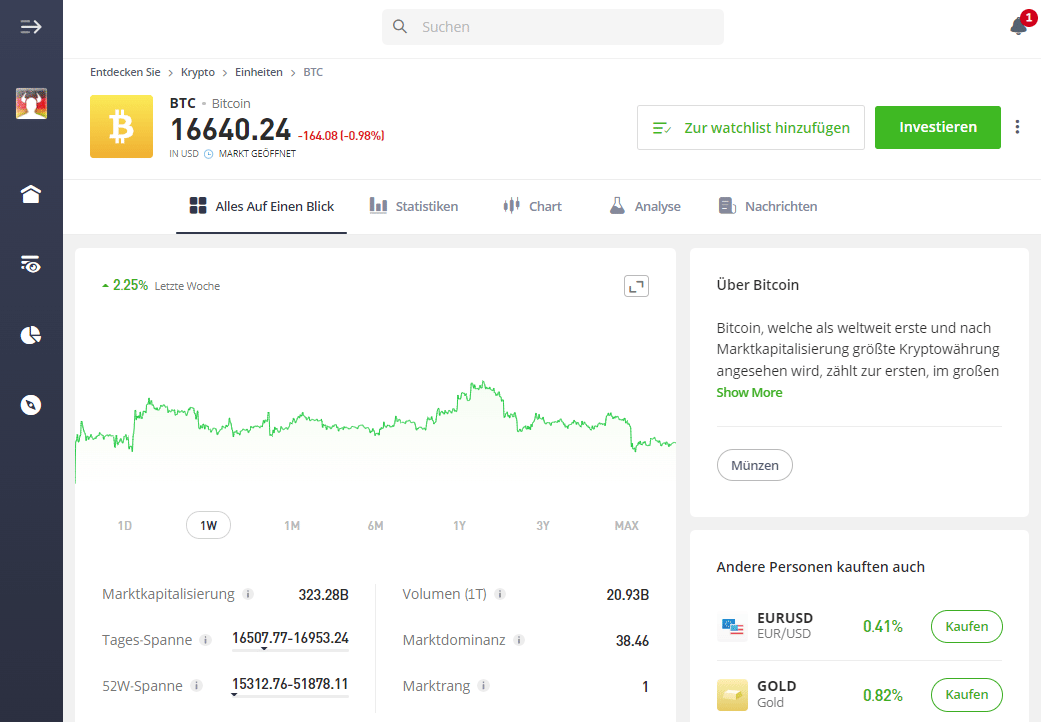 Bitcoin kaufen bei eToro