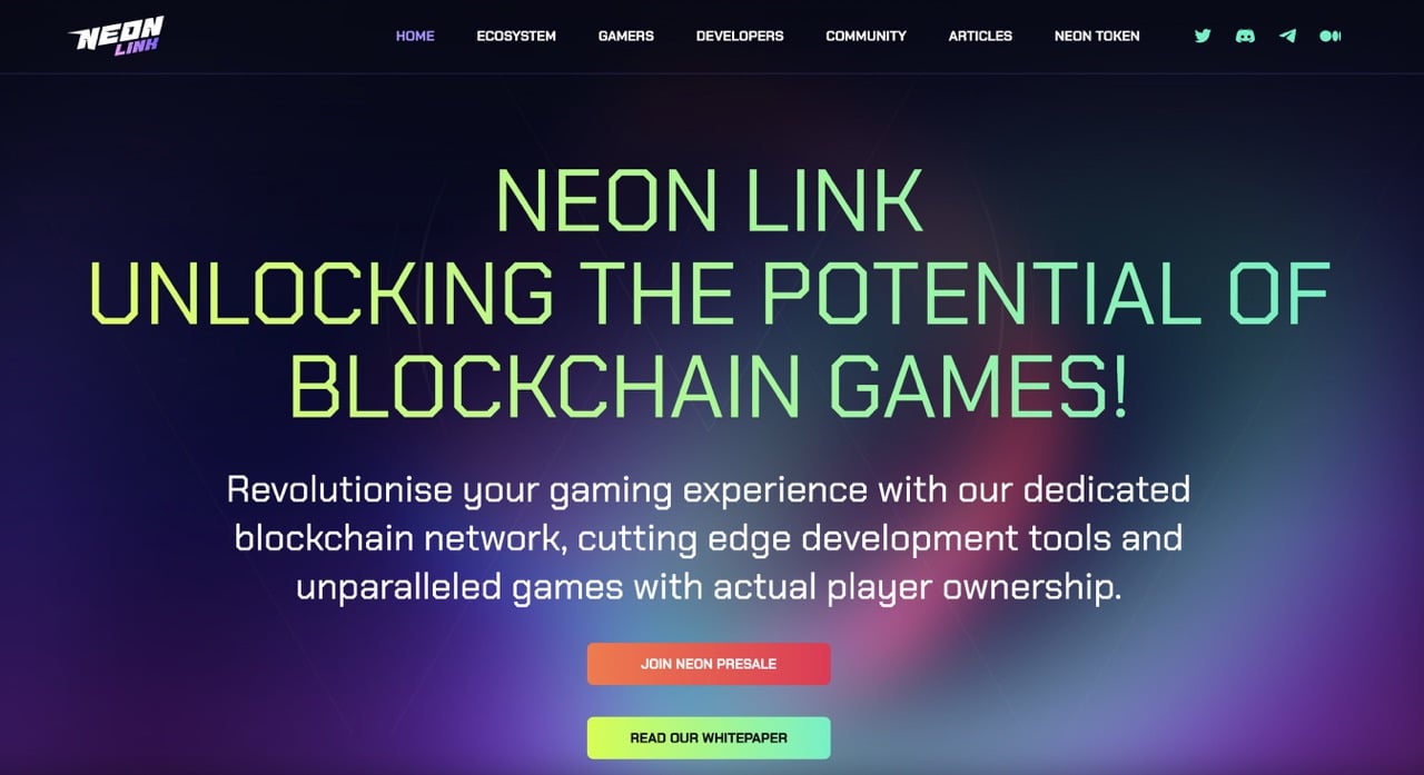 Neon Link Startseite