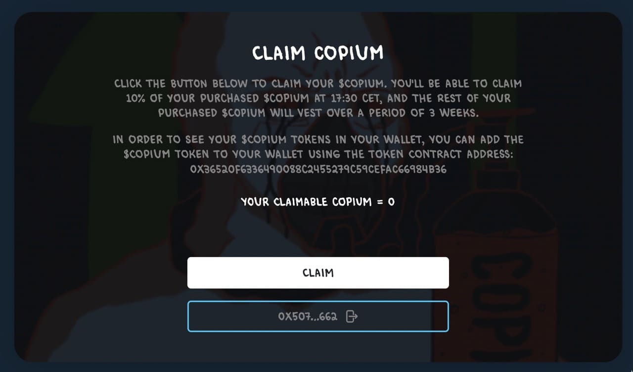 Copium claim Token