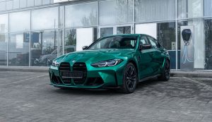 BMW M3 G80 in a green color