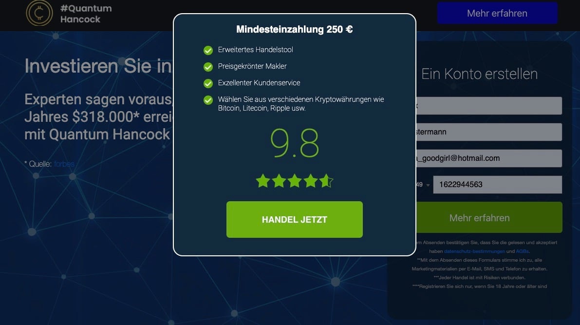 Mindesteinzahlung Quantum Hancock