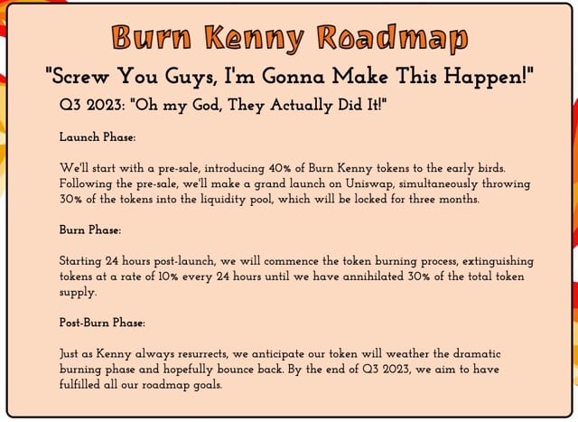 Burn Kenny Roadmap
