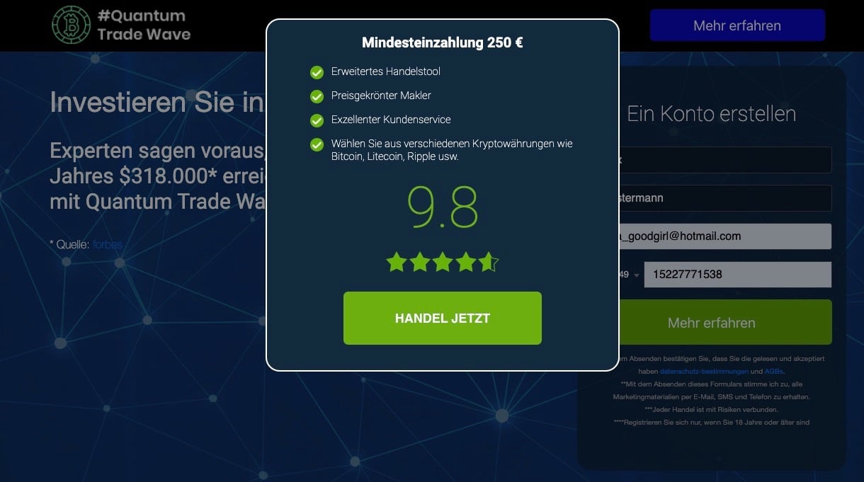 Quantum Trade Wave Einzahlung