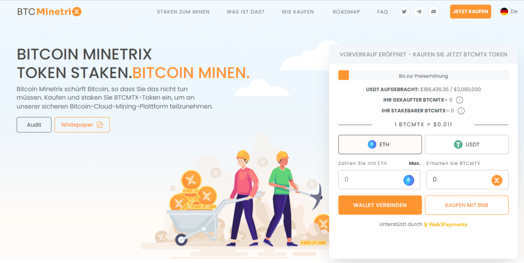 btc-minetrix homepage