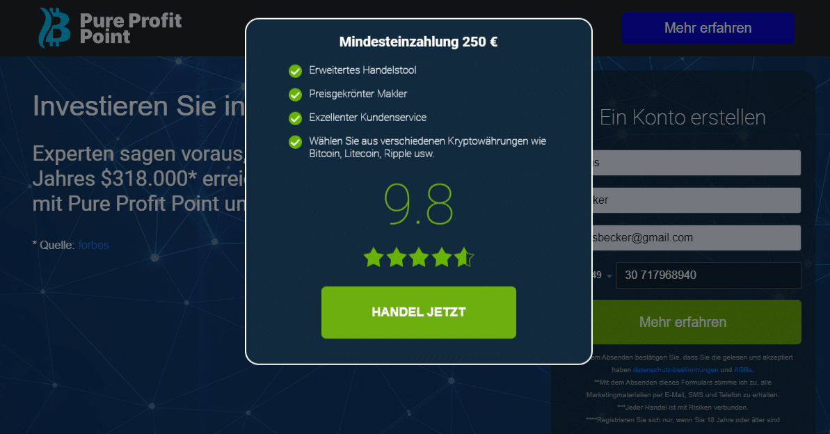 pure-profit-point einzahlung