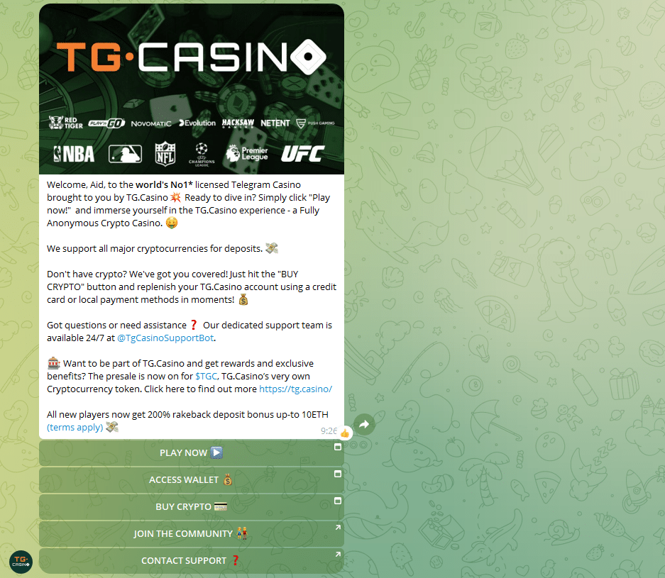 tg casino telegram