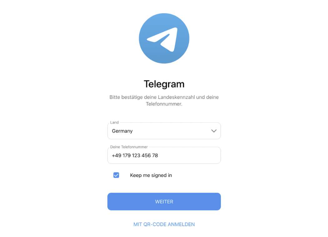 Telegram Web Anmeldung