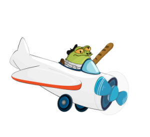 Plane Frog Wif Hat