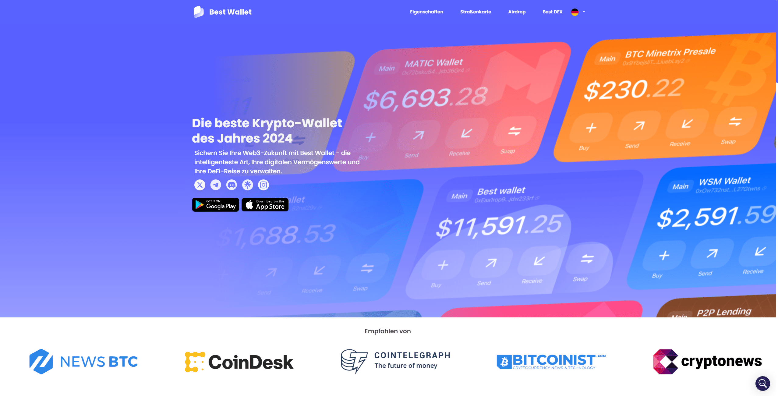 best wallet home page