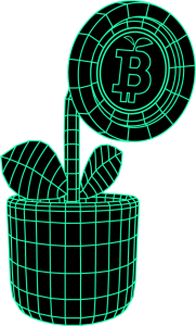 green bitcoin plant