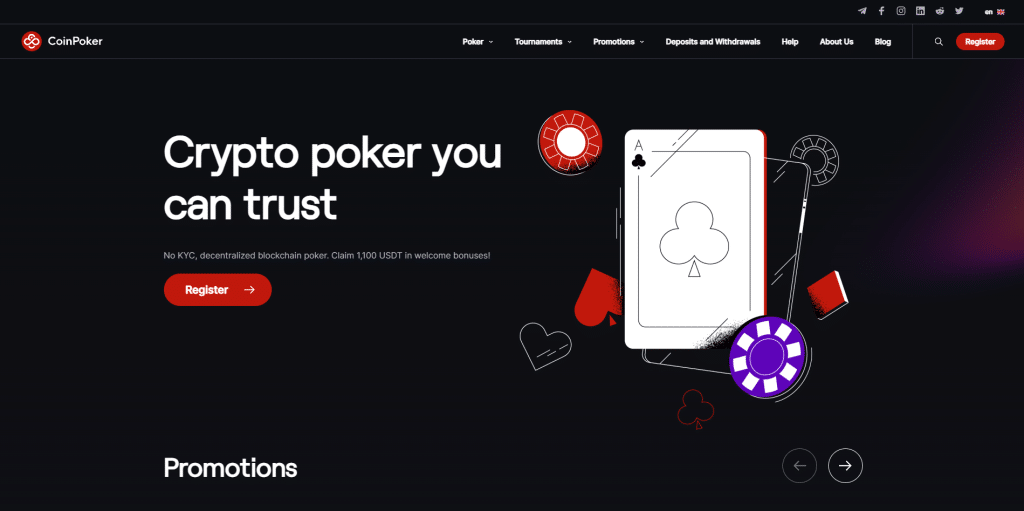 Coinpoker homepage