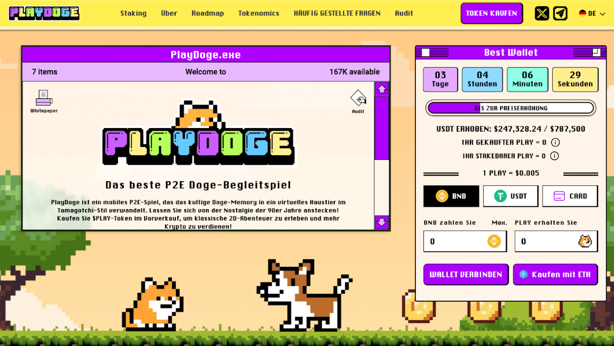 Playdoge homepage