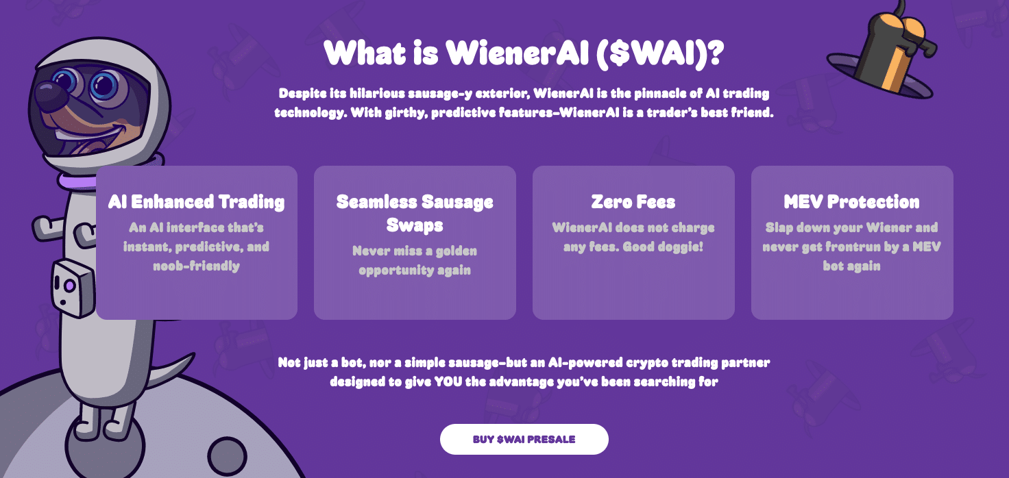WienerAI ist eine vielversprechende Verbindung von künstlicher Intelligenz und Kryptowährung | Quelle: Wienerdog.ai