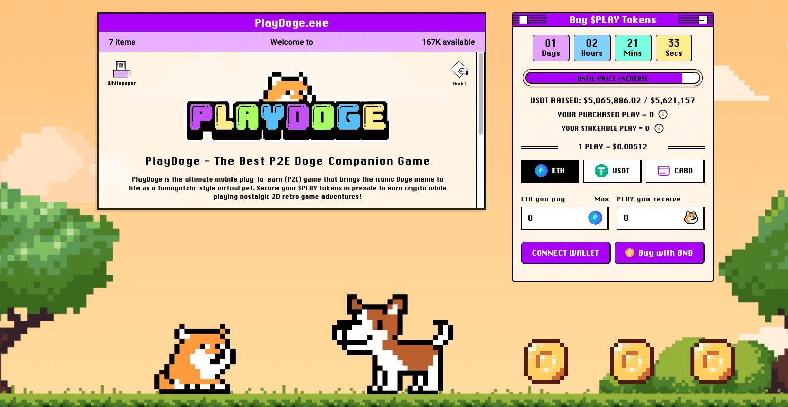 PlayDoge´s PLAY stellt aktuell eine interessante Investitionsalternative zu WIF dar | Quelle: PlayDoge.io