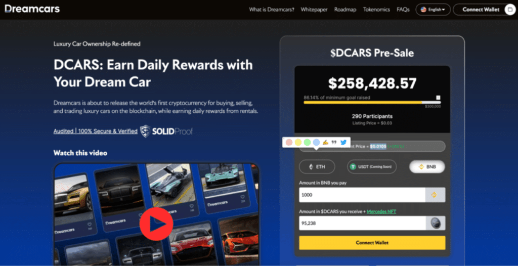 dreamcars homepage