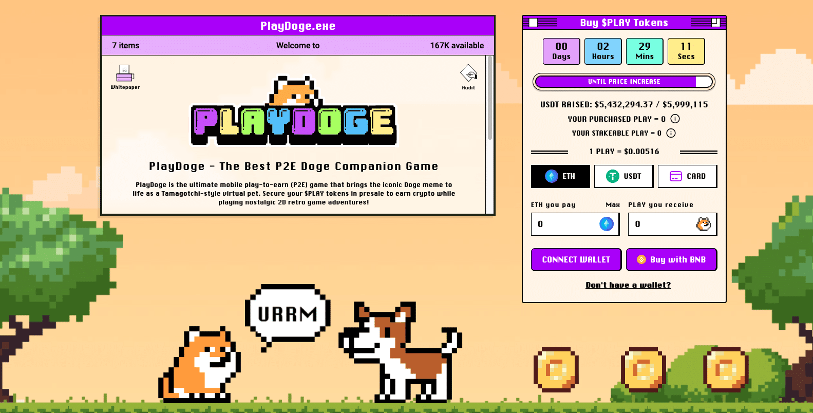 PlayDoge generiert im PreSale Millionen in Funding | Quelle: PlayDoge.io