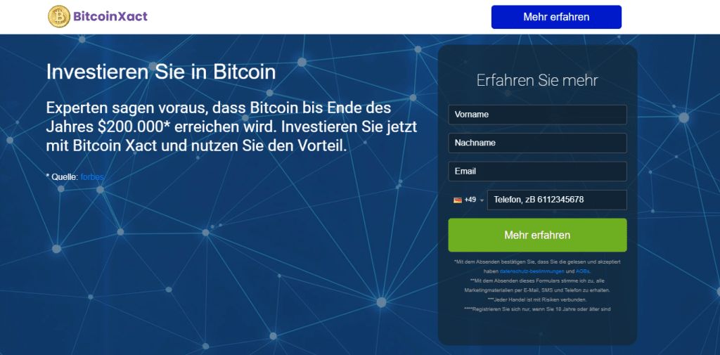 bitcoin xact homepage