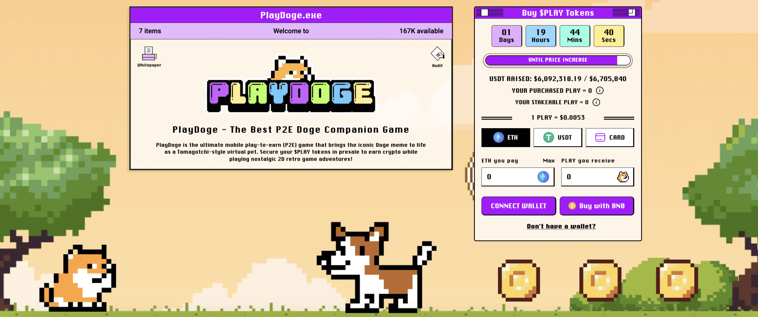 PlayDoge konnte im PreSale bereits ein Investitionsvolumen von über 6 Millionen Dollar generieren | Quelle: PlayDoge.io