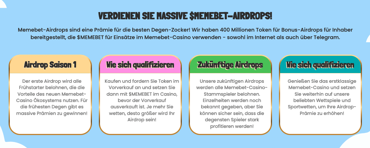 Community wird in Form von AirDrops belohnt | Quelle: Memebettoken.com