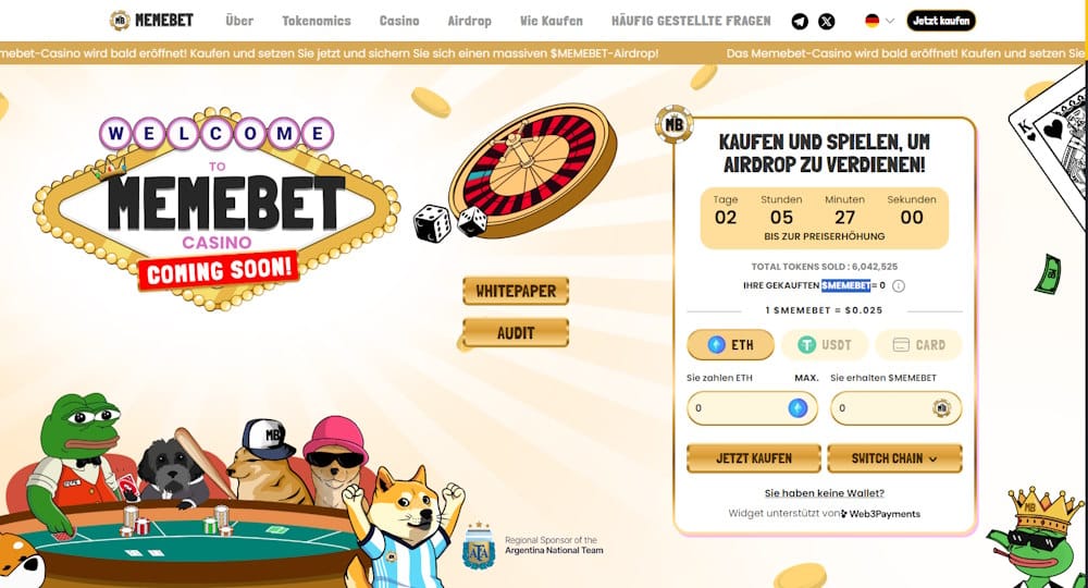 Memebet Token Vorverkauf