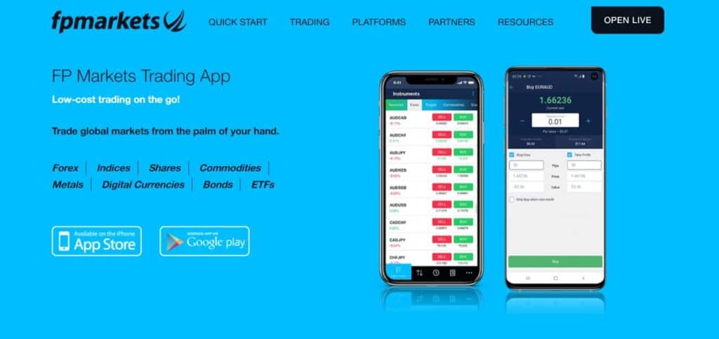 FP Markets homepage