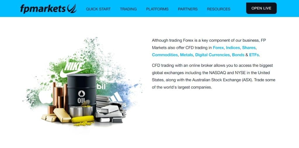 FP Markets homepage